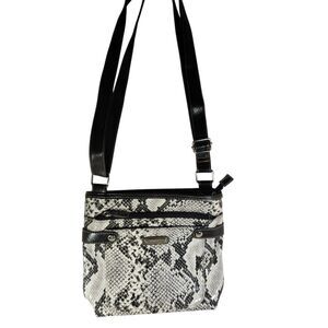 Rosetti Faux Snakeskin Animal Print Black Silver Purse Handbag